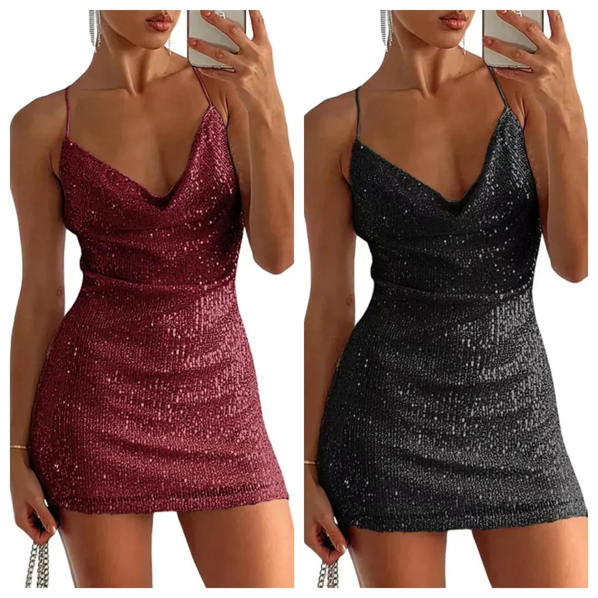 New style sexy girl halter dress pure color hip skirt