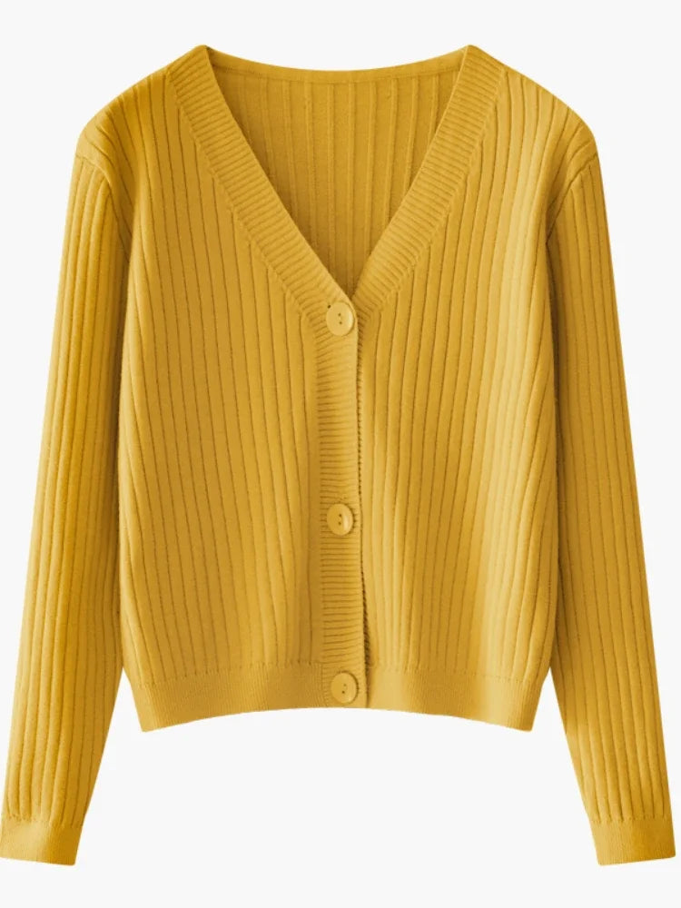 2025 Solid Single Breasted Womens Sweaters Women Cardigans Sweater V-neck Autumn Winter Knitted Cardigans
